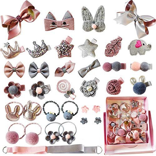 KASTWAVE 36 Pcs Baby Hair Clips Set for Little Girls Hair Barrettes Baby Girls Hair Accessories for Baby Girls Toddlers Kids Children as Birthday Childrens Day Gift