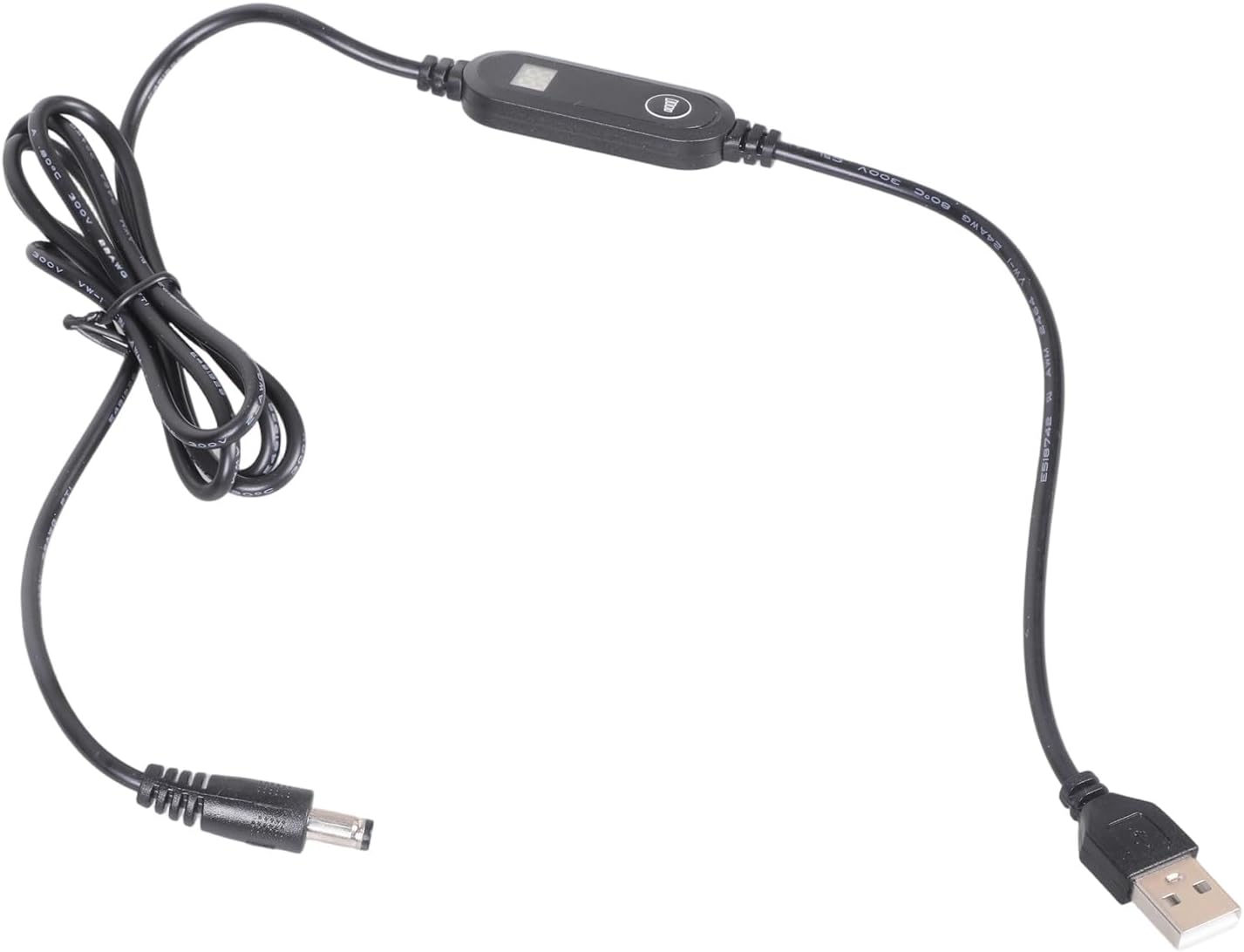 Digital Power Screen USB 5V3A to DC5.5x2.5mm Charging Cable Adjustable 5V 9V 12V for Fan LED Light Adjustable Voltages Power Cable