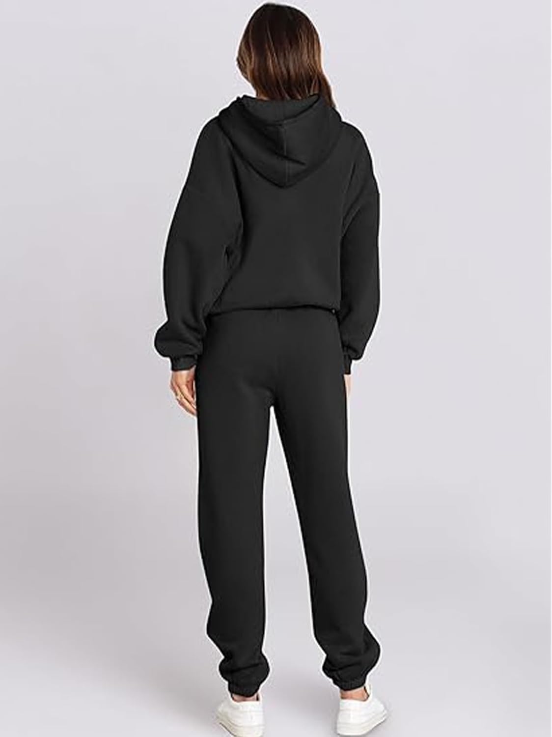 LOIJMK Joggingpak voor dames, trainingspak met capuchon, sweatshirt broek, sportset, 2-delig, winter, vrijetijdspak, sportkleding, workout outfit, set tracksuit voor hardlopen, yoga, gym, oranje, L