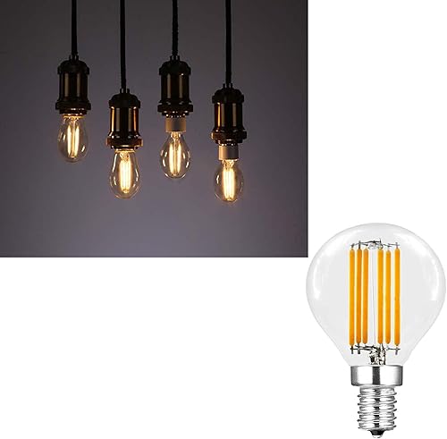Miniatura 4 de Bombilla de filamento LED E14 de 6 W, regulable, G45 G14, bombillas de filamento Edison, equivalente a 60 W, blanco cálido, 2700 K, base europea