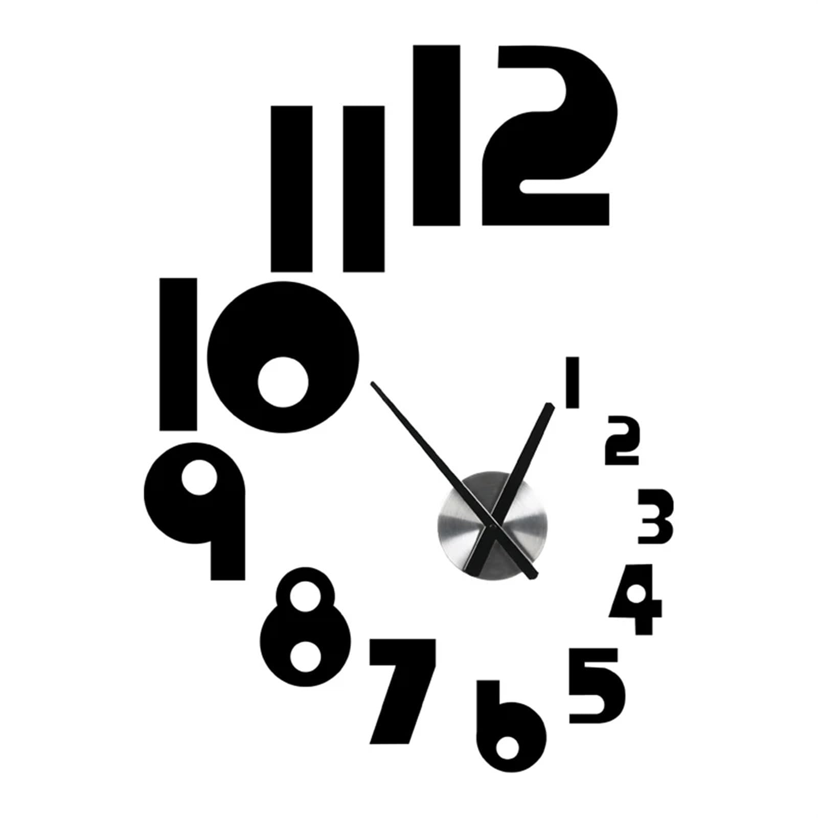 VFDVSWZSA Stylish wall clock, Creative NumbersModern Design Wall Watch For Living Room Home Decor Clock Mirror Stickers(50x69cm)