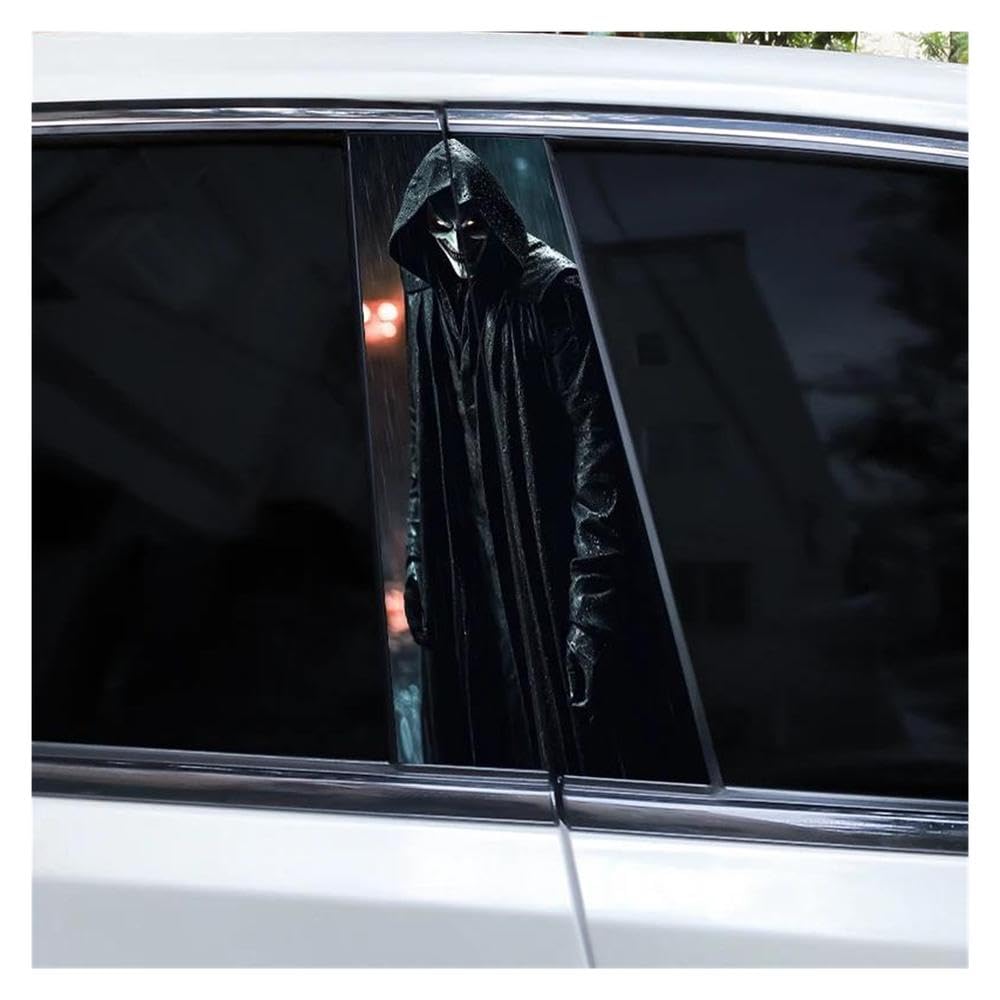 Body Parts 2pcs Car Center Pillar Sticker Ghost Crawling Soul Auto B-Pillar Waterproof Protective Film(D)