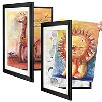 Mkitnvy Fotorahmen für Kindergemälde, 2er-Pack,Acryl-Kunstrahmen A4 kann geöffnet werden, Kinder-Kunstrahmen ist vorne zu öffnen, bietet Platz für etwa 50–150 Bilder