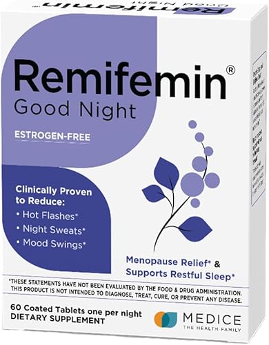 Remifemin Good Night - Alivio de los síntomas de la menopausia y apoyo para dormir reparador - Ingredientes clínicamente probados - Suplementos para
