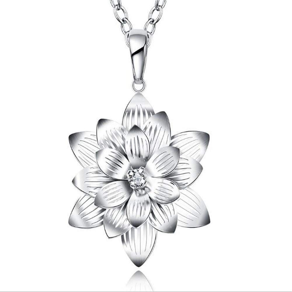 Collier pour dames en trois dimensions lotus diamant pendentif 45cm - 7