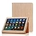 Premium Leather Folio Case Cover, Compatible with Yuntab (K107/K17) 10.1, YELLYOUTH 10, Wecool 10.1, Tagital 10.1, Plum Optimax 10, Batai 10, GIMTVTION PT107, LLLtrade 10.1, BENEVE 10.1 (Gold)