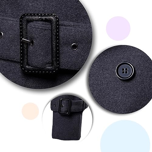 AOWOFS Men's Trenchcoat Wool Blend Winter Long Double Breasted Overcoat Slim Fit Warm with Belt