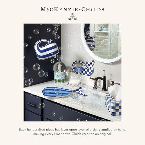 Image of MACKENZIE-CHILDS Tissue-Box Cover, Blue-and-White Royal Check, Square