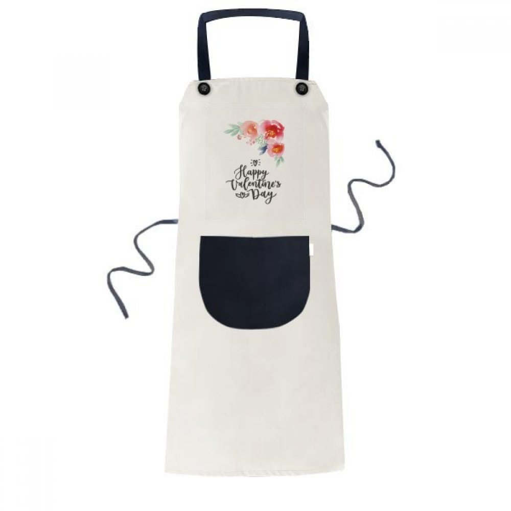 Tablier cuisine fleurs anti-taches bavoir beige avec poche pour protéger vêtements