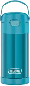 Thermos Garrafa térmica infantil Funtainer, aço inoxidável, 355 ml, azul-petróleo