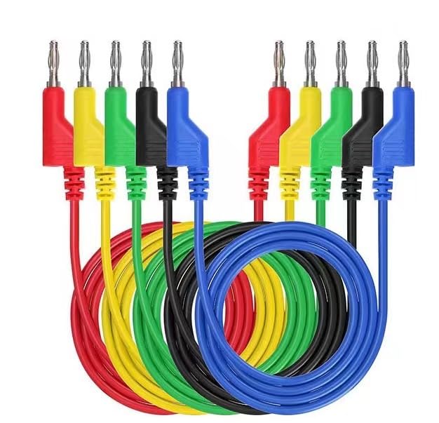 Image of 1000V 5PCS Double-Ended Multimeter Test Leads, 5 Colors multimeter Leads kit