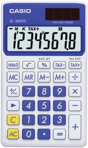 Casio Sl300vcbesih Solar Wallet Calculator with 8-Digit Display (Blue)