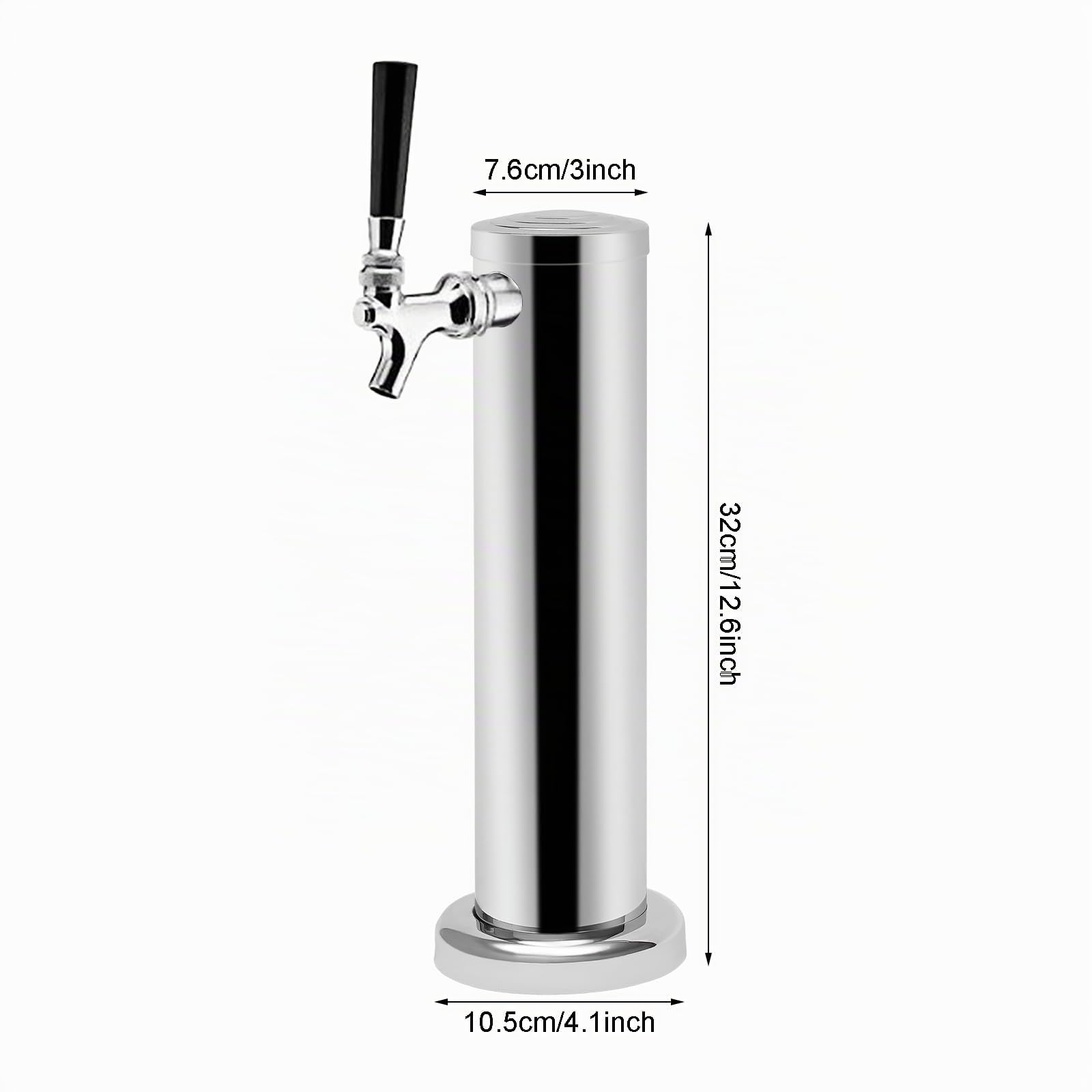 Dispensador de cerveza de acero inoxidable con grifo, columna de cerveza, dispensador de bebidas para fiestas, bares, restaurantes (plata)