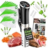 SOUSVIDE ART Sous Vide Immersion Cooker Kit - Machine with Digital Timer, Temp Control, 30 Bags, Vacuum Pump, Suvee Cooker Gift for Chefs
