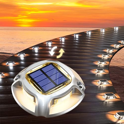 Quntis 8Pcs Lampe Solaire Extérieur Jardin LED Blanc Chaud/Froid, Balise Solaire Eclairage Etanche IP68, Spot LED Extérieur Solaire pour Chemin Allée...