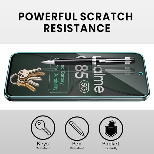 Image of ArmourPro Anti Glare Matte Tempered Glass for Realme C85, Narzo 90x and Realme P4x, Anti Fingerprint Screen Protector, 9H Scratch Resistant, Smooth Touch, Easy Installation Kit with Cable Protector