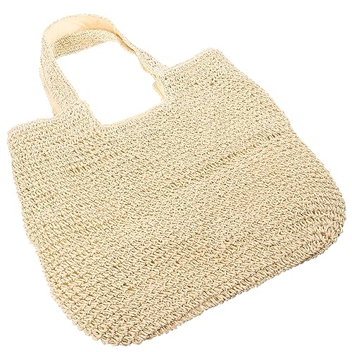 Sac en paille de plage Veemoon chic avec finitions soignées et bandoulière