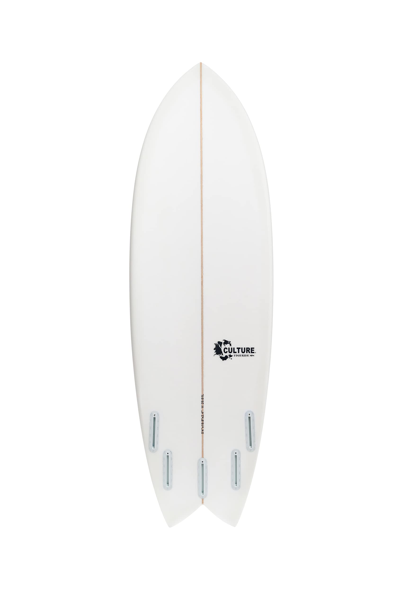 Culture Surfboards Fish Ride Model Surfboard | Sizes 5'0 ~ 7'0 with Carbon Strips or White (White, 5'8)