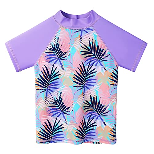 Image of Girls Two Piece Swimsuit Floral UPF 50+ Rash Guard Set Kids Beach Swimwear