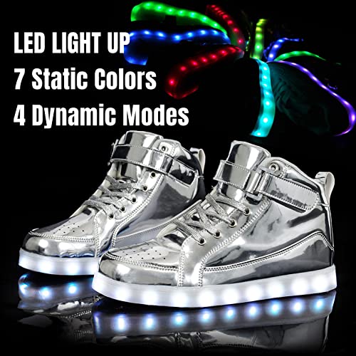 Image of IGxx LED Light Up Shoes for Men USB Recharging High Top LED Sneakers Women Kids