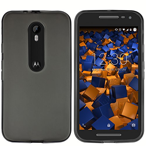 mumbi Hülle kompatibel mit Motorola Moto G3 Handy Case Handyhülle, transparent schwarz