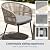 EAST OAK Breezeway 3-Piece Patio Bistro Set, Patio Chairs Bistro Set with 2 Wide Ergonomic Chairs, Cushions & Glass Top Side Table, Outdoor All-Weather Wicker Furniture for Balcony, Brown & Grey