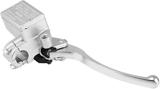 7/8 22 Mm Brazo de Motocicleta Cilindro Delantero de la Palanca del Freno Derecho del Freno Derecho para con Aluminio de Aluminio Negro/Plateado (White)