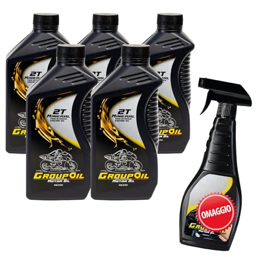 Lubrificanti GROUPOIL 2T minerale 5x1L olio moto 2 tempi con o senza miscela
