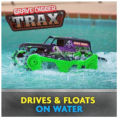 Monster Jam, Official Grave Digger Trax All-Terrain Remote Control Outdoor Vehicle, 1:15 Scale, Kids Toys for Boys and Girls Ages 4 and Up - Image 4