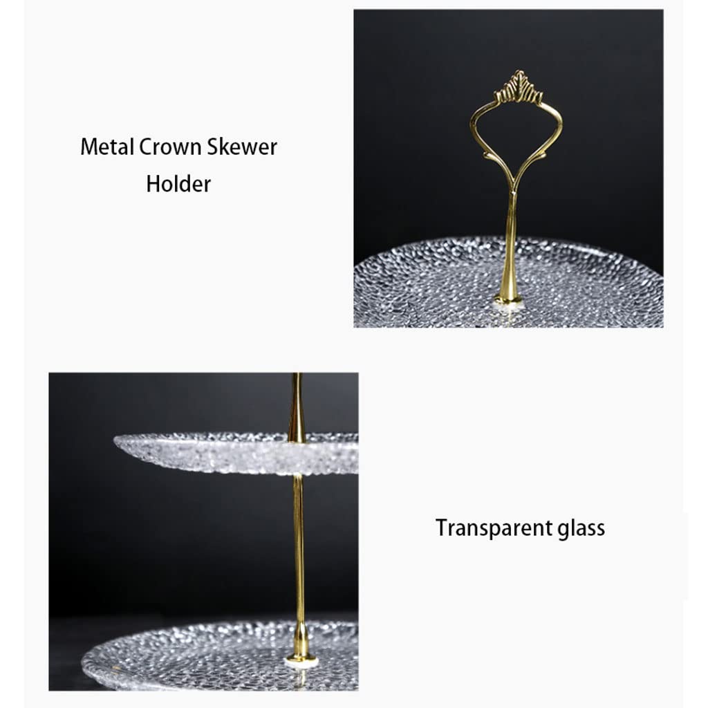 Desserts Présentoir à gâteaux à Plusieurs Niveaux avec plaques en Verre Transparent et entretoises en métal doré Présentoir à Tour Stable pour Dessert Plateau de Service élégant pour Fruits Fruits