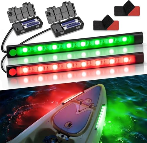 Botepon Battery Powered Led Navigation Lights For Boats Led IP67 Waterproof Kayak Lights For Night Kayaking Kayak Navigation Light Power by 2 AA Batteries Dinghy Paddle Board Light