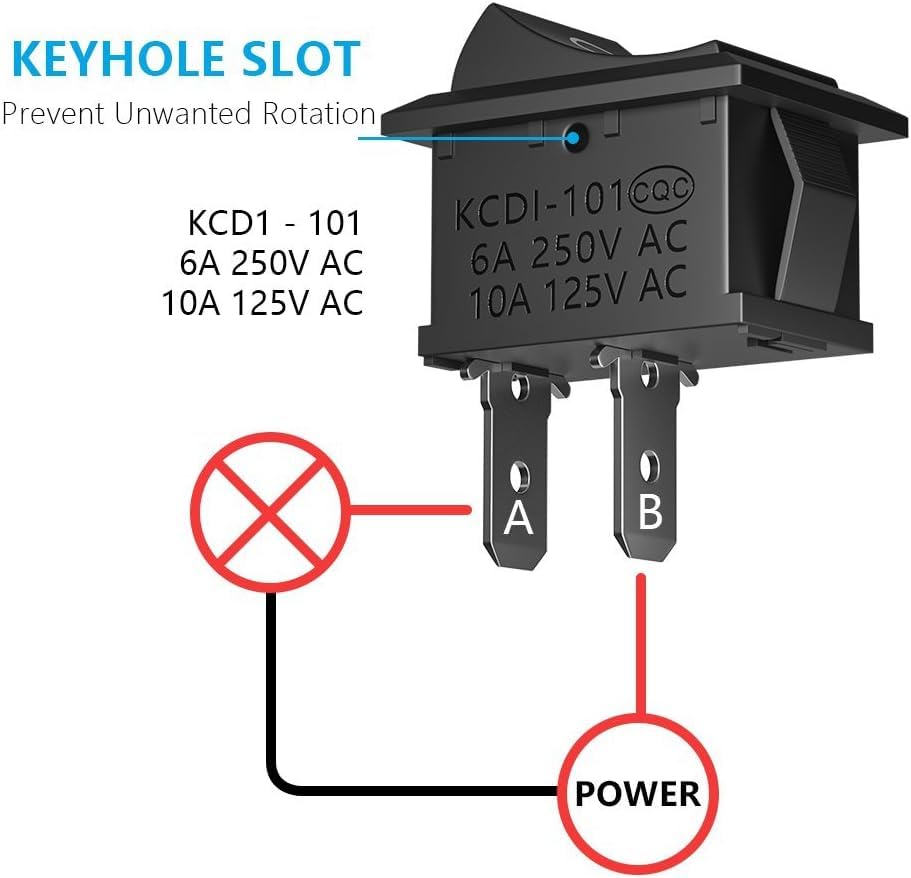 Interruptor Basculante SPST ON/OFF 2 pin, 1 Unidad - imagen 4