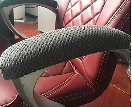 Isccdy Soft Chair Arm Pad Covers Over,Simple Durable Washable Office Chair Armrest Slipcovers Covers Pads (2 Pcs/Set) (Black) #TOP20