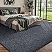 FinRèc 5x7 Washable Area Rugs for Bedroom Living Room, Low Pile Thin Rug Solid Color, Non-Slip Carpet Indoor for Home Decor (Grey)