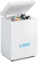 Stopsad 3.5 Cu Ft Chest Freezer - 78L Compact Deep Freezer with 7-Level Thermostat, Removable Basket, Quiet Energy Saver, White