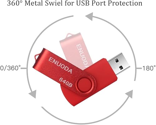 Miniatura 4 de ENUODA Unidad flash USB de 64 GB, paquete de 4 unidades de memoria USB 2.0 de 64 GB para almacenamiento y respaldo (negro, morado, azul, rojo)