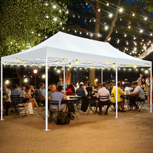 Image of Hoteel 10x20 Heavy Duty Pop Up Canopy Tent with 6 Sidewalls, Silver