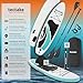 tectake® Stand Up Paddle Board, SUP aufblasbar, Standup, SUB mit Pumpe, Kajak Boot Sitz, Finnen, Rucksack, Doppelpaddel, Paddel, für Wassersport und Paddling, bis 200 kg belastbar - weiß/türkis