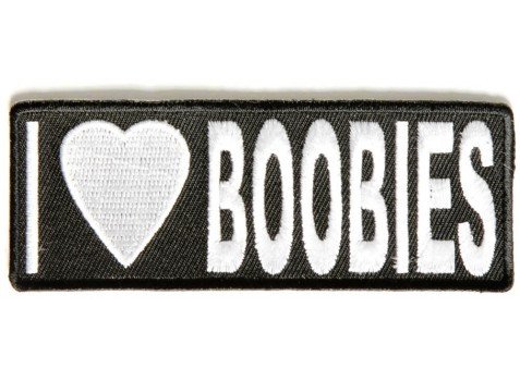 IND STURGIS I Love Boobies Patch Biker Motorcycle Biker Vest Jacket Patches Funny