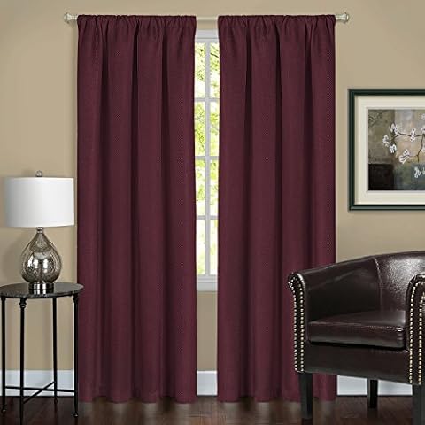 Achim Home Furnishings Ombre Tie Up, 50 63-Inch, Aubergine, Burgundy, 52W x 63L Cover