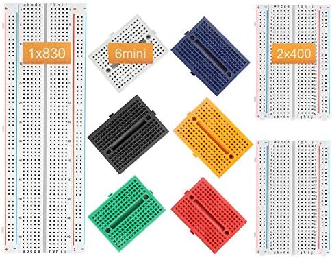 DEYUE Solderless Prototype Breadboard | 1×830 tie in Point Breadboard 2×400 tie in Points Circuit Boards 6×170 tie Points Mini Modular breadboard Kit