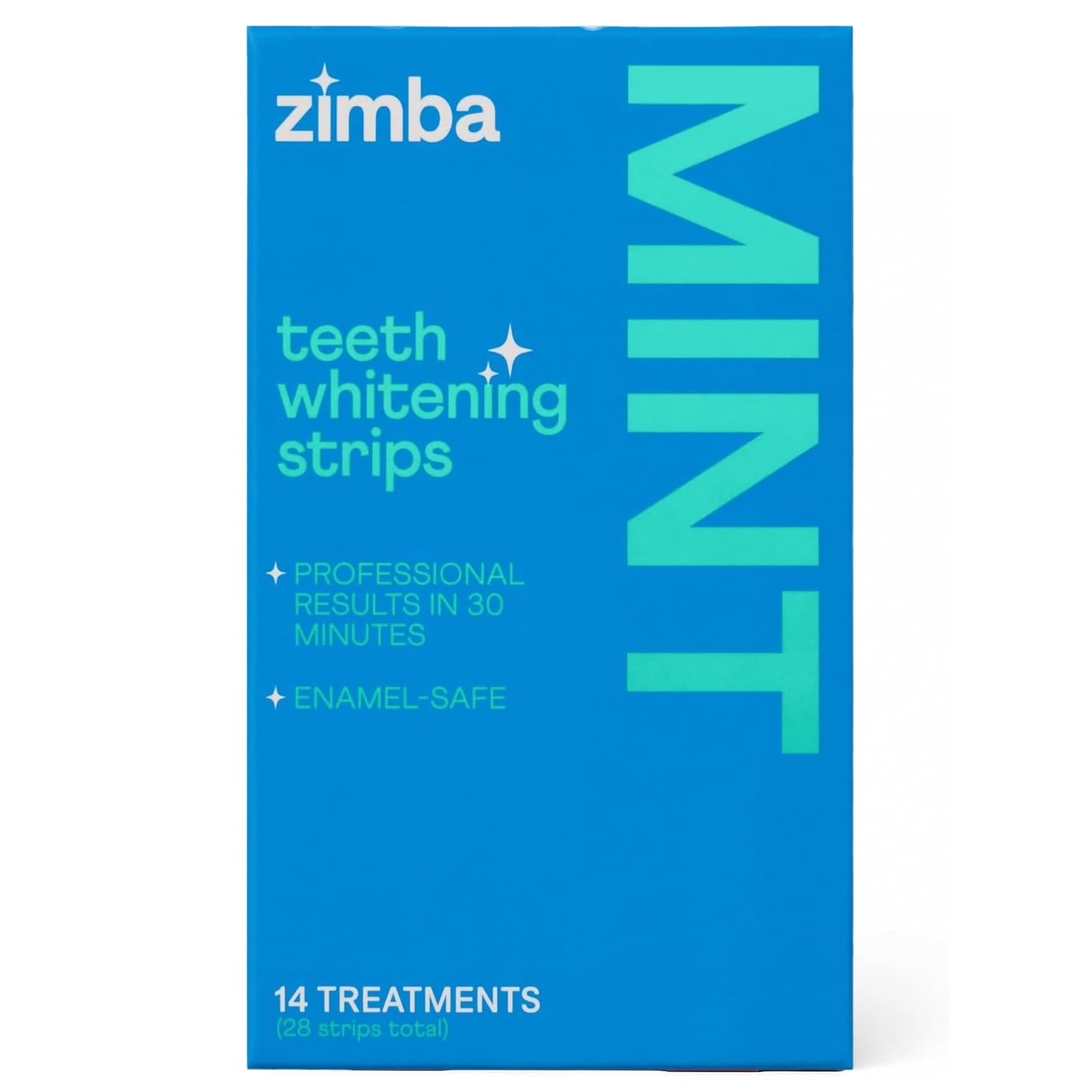 Zimba Teeth Whitening Strips Vegan Whitening Strip Enamel Safe Teeth Whitening Hydrogen Peroxide Teeth Whitener for Coffee, Wine, and Other Stains, 28 Strips (14 Day Treatment), Peach