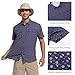 WARHORSEE Printed Fishing Shirts for Men UPF 50+ Breathable Stretch Mens Button Down Short Sleeve Hiking Casual Shirts,NavyAnchor,L