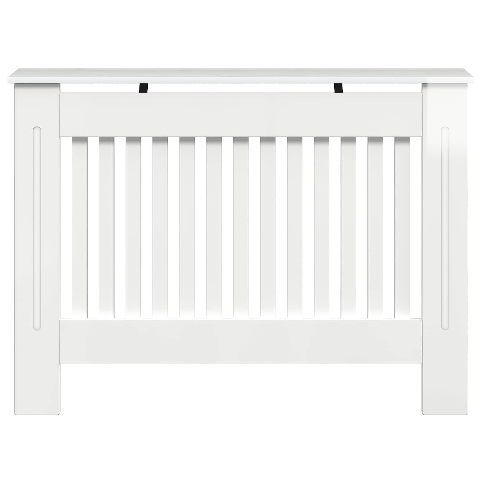 vidaXL Heizkörperabdeckung Hochglanz Weiß 112 x 19 x 81,5 cm, Moderner, rechteckiger Heizkörperabdeckung für Zuhause, dekorativer Wärmeschutz, robustes Design, kindersicher, Wohnzimmer
