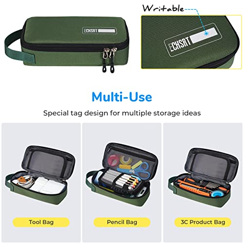 Echsrt Pencil Case For Men Women, Large Pen Bag For Adults, Portable Pencil Pouch Aesthetic With Handle, Zipper Cases For Office Organizer Green Pencil Cases #TOP2