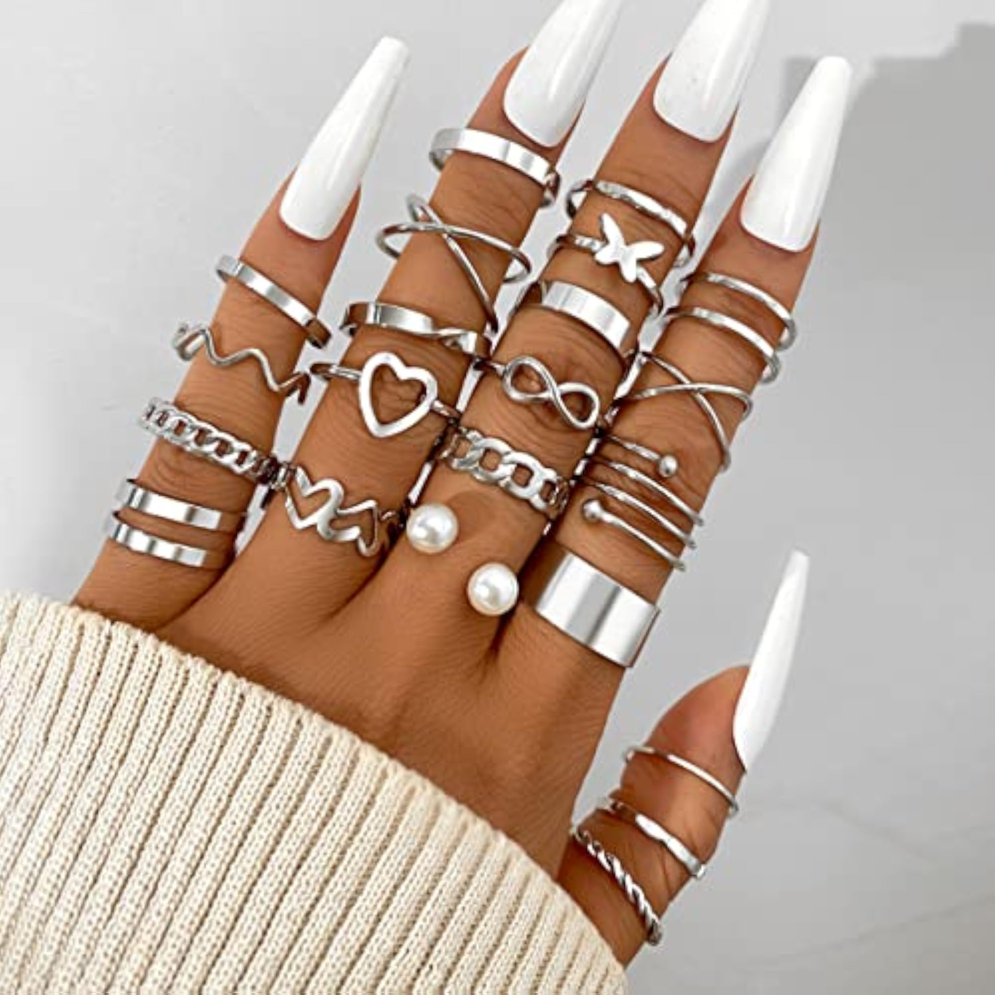 Contemporary Stackable Rings Set of 22