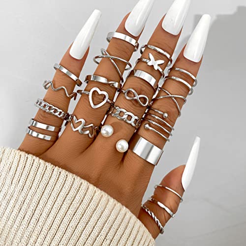 Contemporary Stackable Rings Set of 22