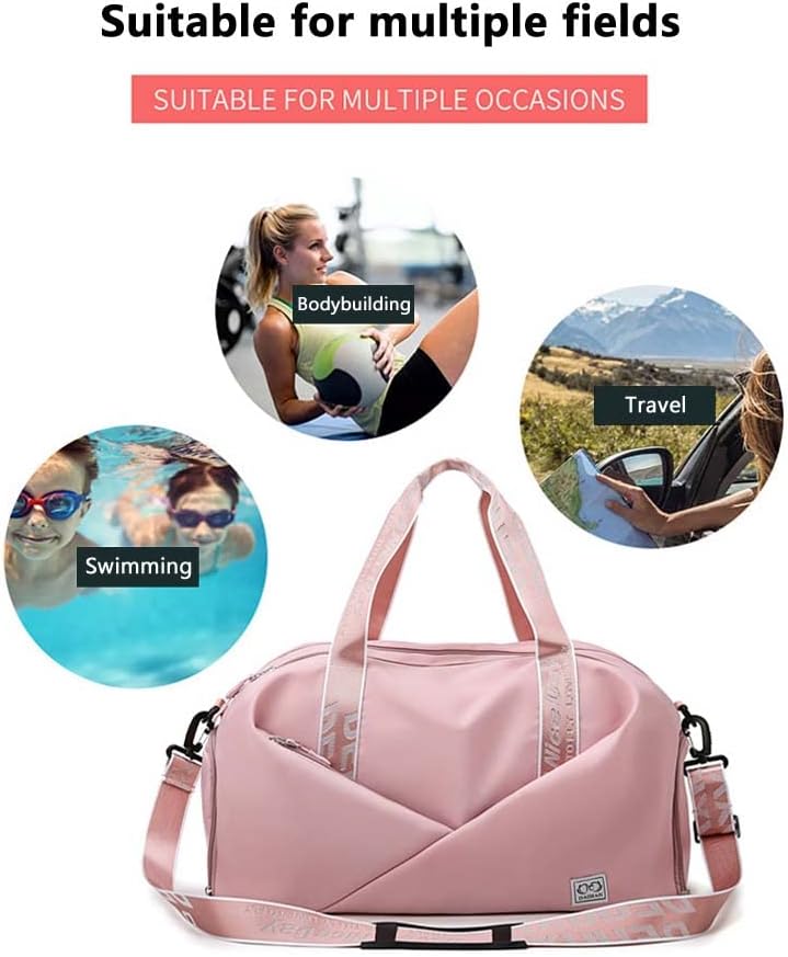 Unisex Wet and Dry Separation Gym Bag with Shoes Compartment,Pretty Girl Boy Bag for Yoga/Swimming/Weekend Getaway.