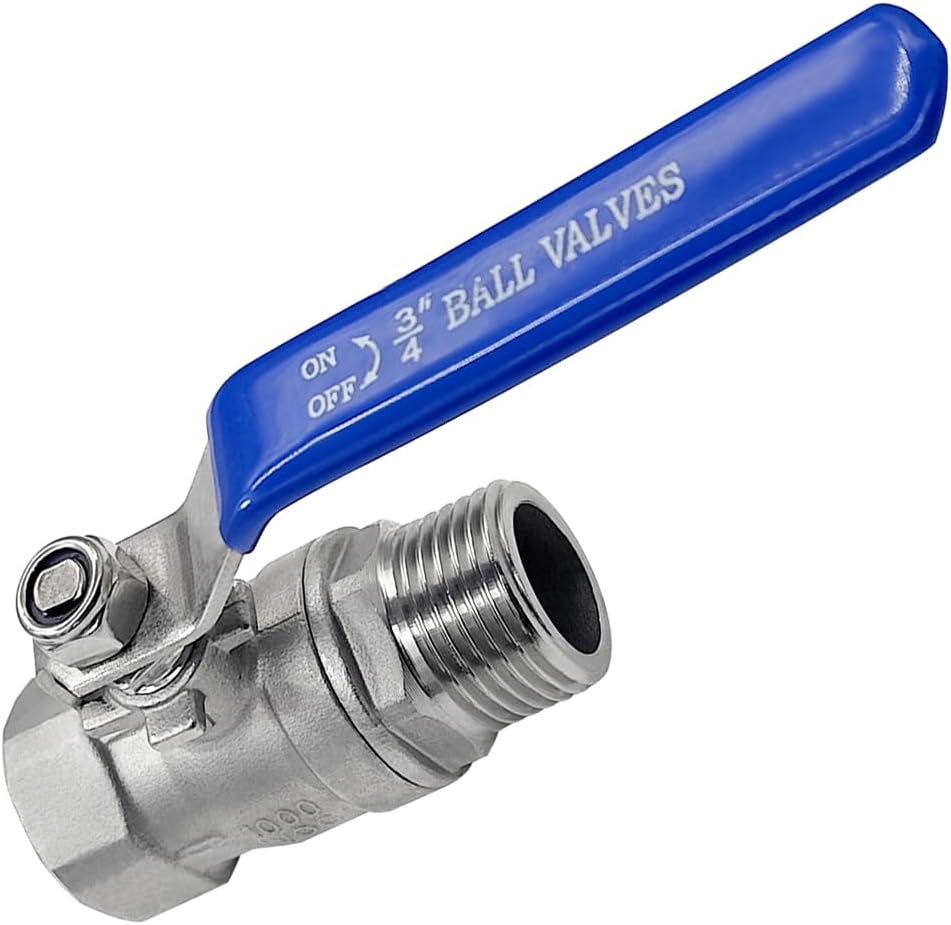 beduan Stainless Steel 3/4 Garden Hose Shut Off Valve Full Flow GHT Threaded Heavy Duty Connector with Long Handle(Pack of 2)