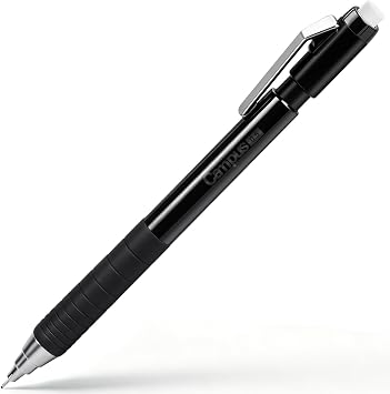 KOKUYO Campus Mechanical Pencil with Eraser, 0.5 mm Fine Point, Black